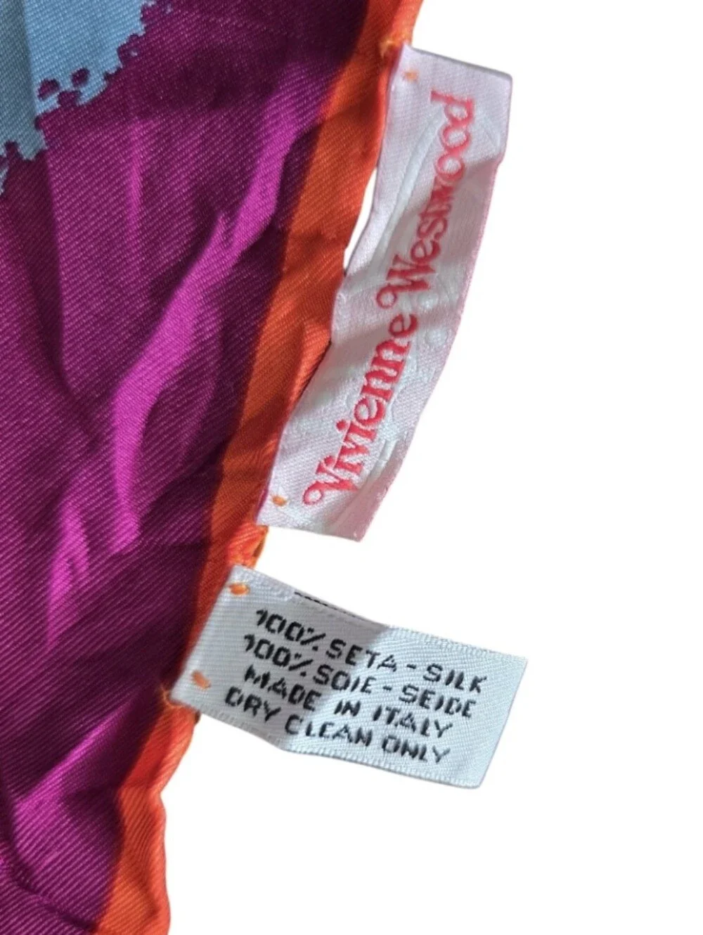 Vivienne Westwood Vintage Climate Revolution World Map Silk Scarf In EUC